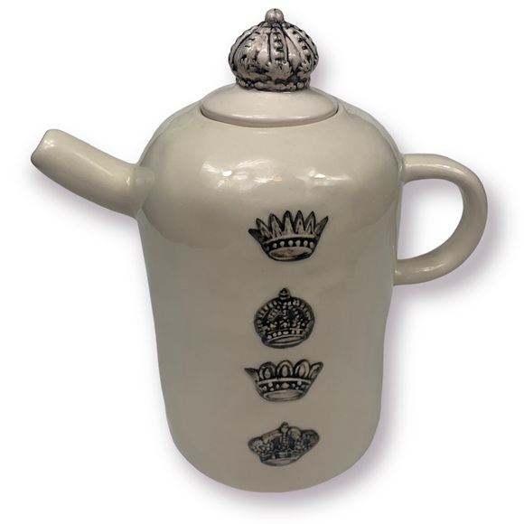 Rare HTF Rae Dunn Have a Royal Day Queen Crown Teapot - Picture 1 of 14